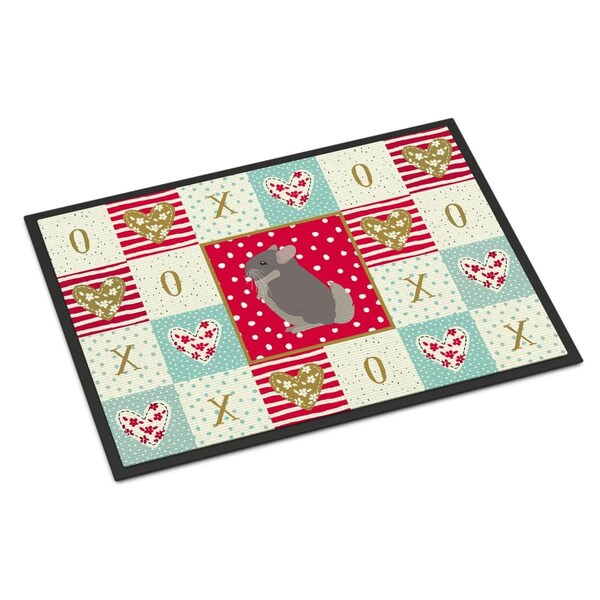 Carolines Treasures 18 x 27 in. Beige Wellman Chinchilla Love Indoor or Outdoor Mat CK5419MAT - main